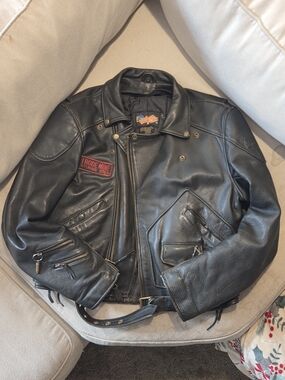 Vintage Easyriders John Wilde Exclusive Heavy Leather Motorcycle Jacket XL Biker